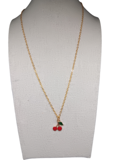Handmade Stainless Steel Cherries Necklace