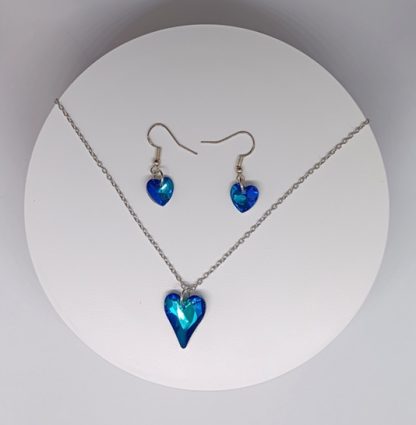 Handmade Set with Blue Hearts