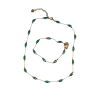 Handmade Stainless Steel Set with Green Crystals - Image 2