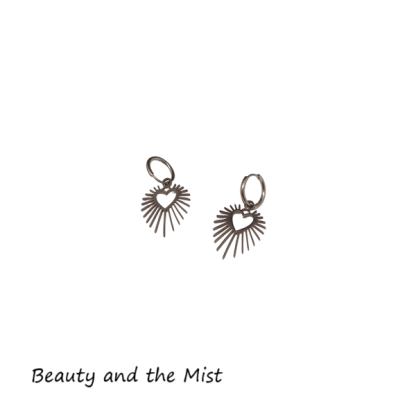 Stainless Steel Sun Heart Earrings