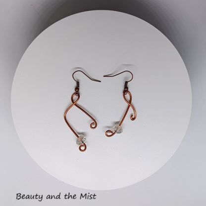 Handmade Copper Earrings with Musical Notes