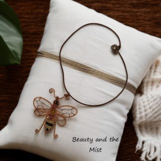 Handmade Copper Bee Necklace And Brooch 2 in 1
