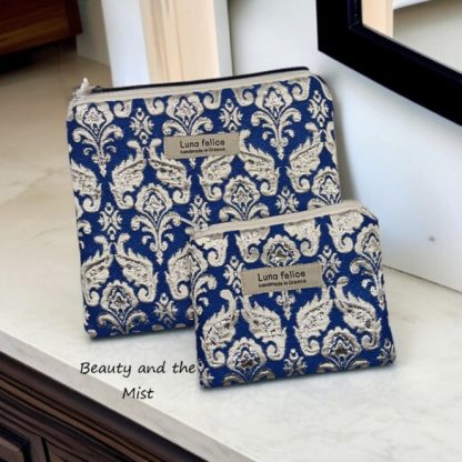 Handmade Blue Brocade Bag