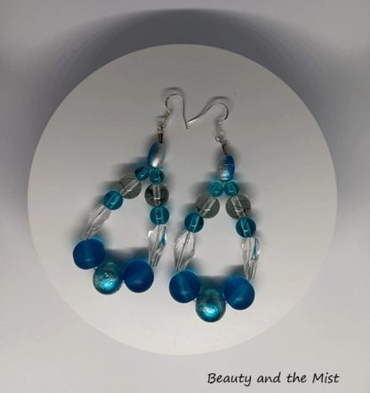 Handmade Blue Earrings with Czech Beads