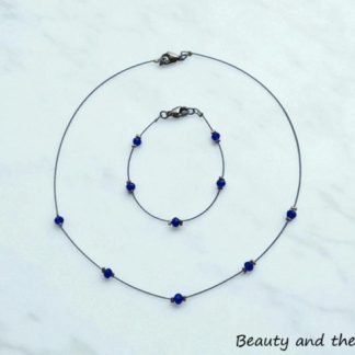 Handmade Set with Blue Beads