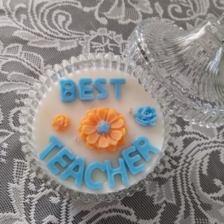 Handmade Natural Candle Teacher Blue