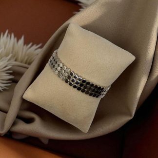 Stainless Steel Bangle Bracelet Silver Dots