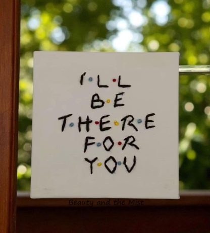Ηand Embroidered I'LL BE THERE Canva Frame