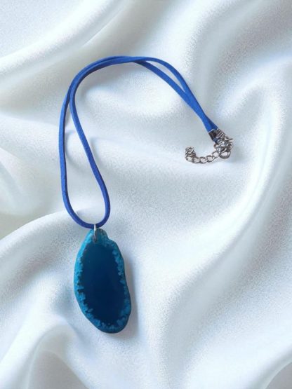 Handmade Necklace With Turquoise Agate Pendant