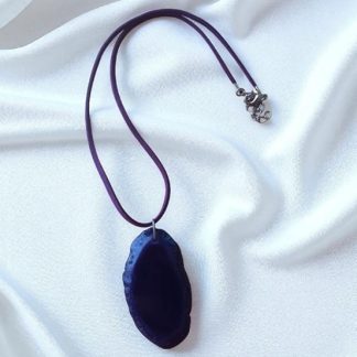 Handmade Necklace With Dark Purple Agate Pendant