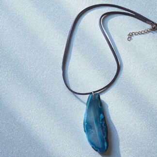 Handmade Necklace With Turquoise Agate Pendant