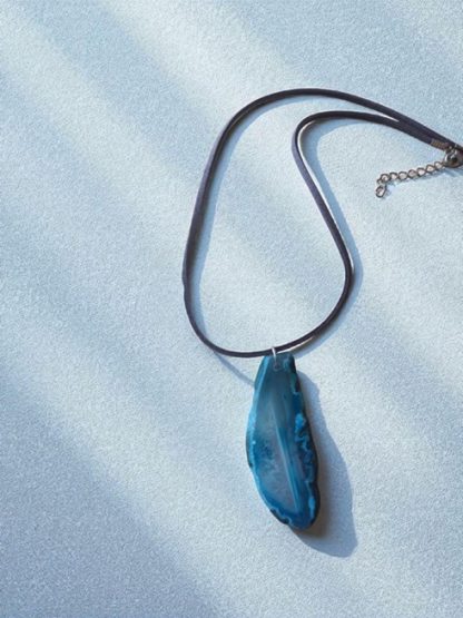 Handmade Necklace With Turquoise Agate Pendant