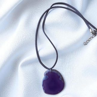 Handmade Necklace With Purple Agate Pendant