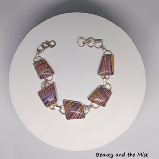 Rainbow Calsilica Silver 925 Bracelet