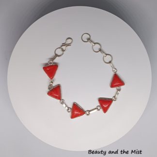 Red Coral Silver 925 Bracelet