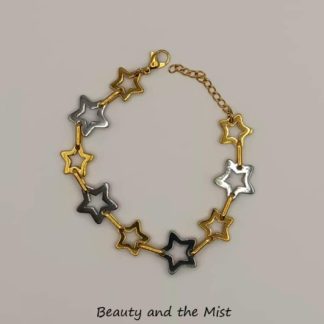 Gold And Silver Stainless Steel Bracelet Stars
