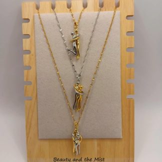 Stainless Steel Silver And Gold Necklace Couple