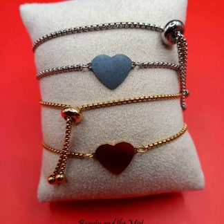 Handmade Adjustable Stainless Steel Heart Bracelet